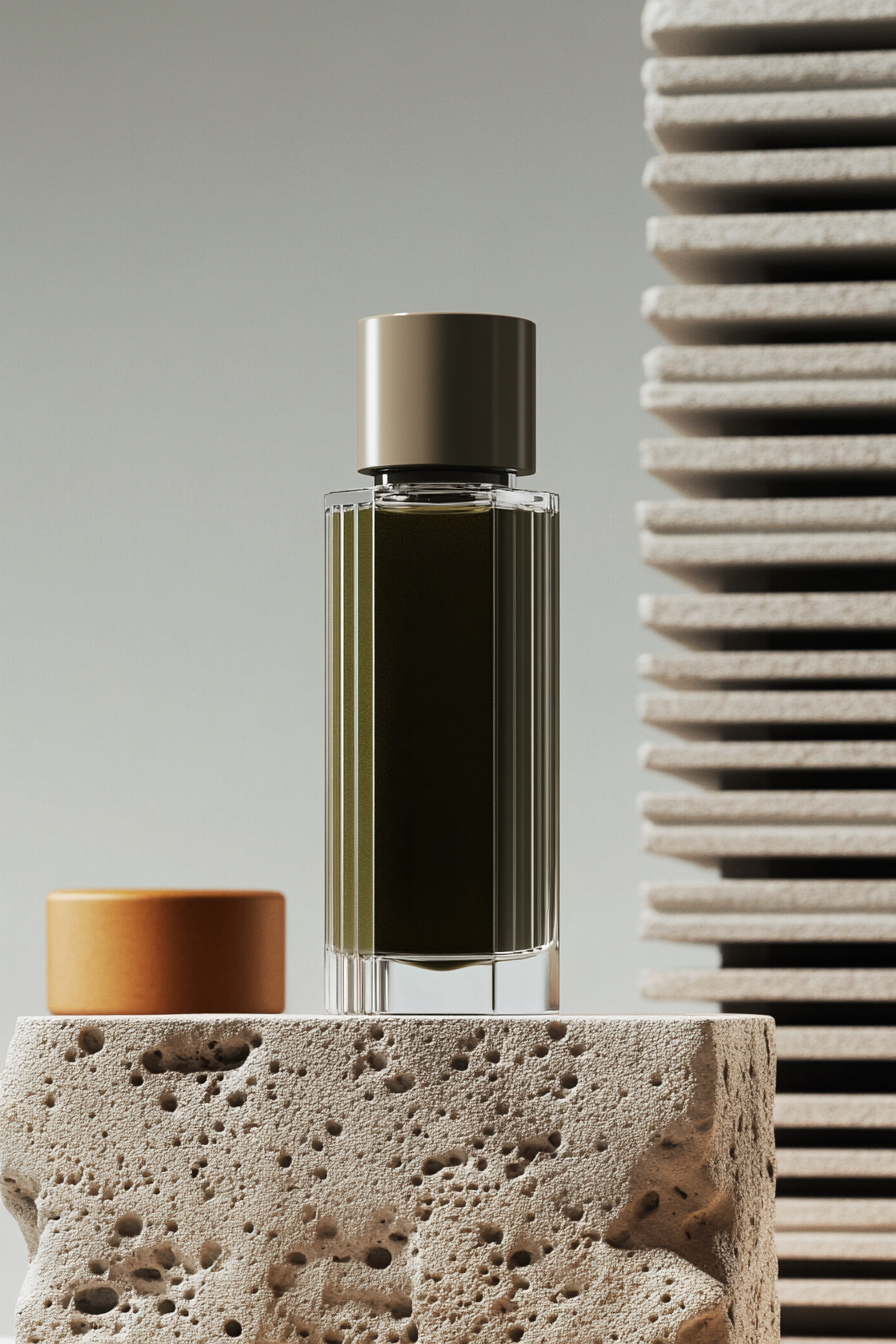 jailynn1346_a_bottle_of_green_face_oil_stands_on_the_stone_podi_e01c77a3-1c6a-4f66-ad0c-25a8d47cb73a